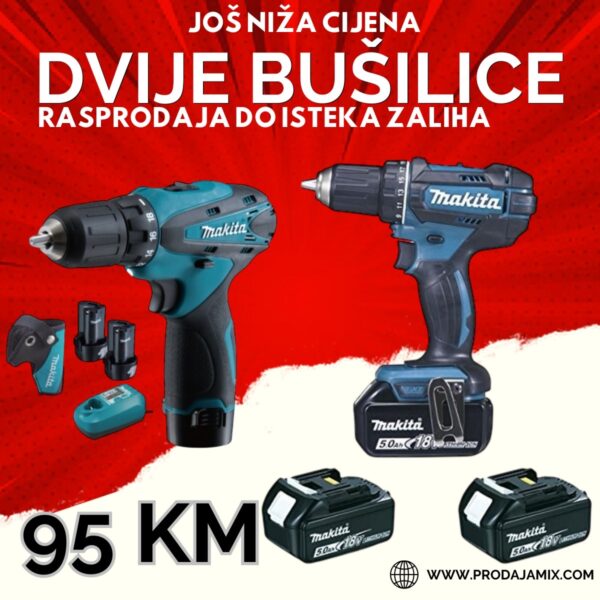 Set bušilica (1+1+4 baterije) RASPRODAJA